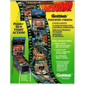 Light Camera Action Pinball Machine FLYER Original 8.5" x 11" Double Sided 1989